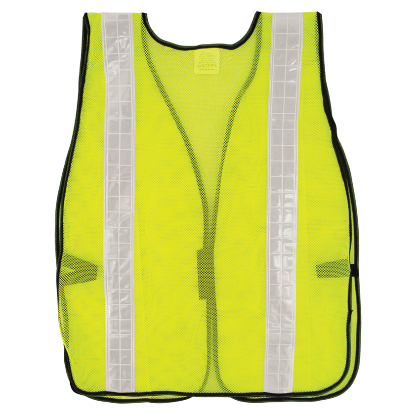 FrogWear® HV Enhanced Visibility Yellow/Green Economy Mesh Safety Vest with Wide Reflective