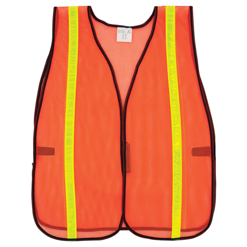FrogWear® HV Enhanced Visibility Orange Economy Mesh Safety Vest with Reflective