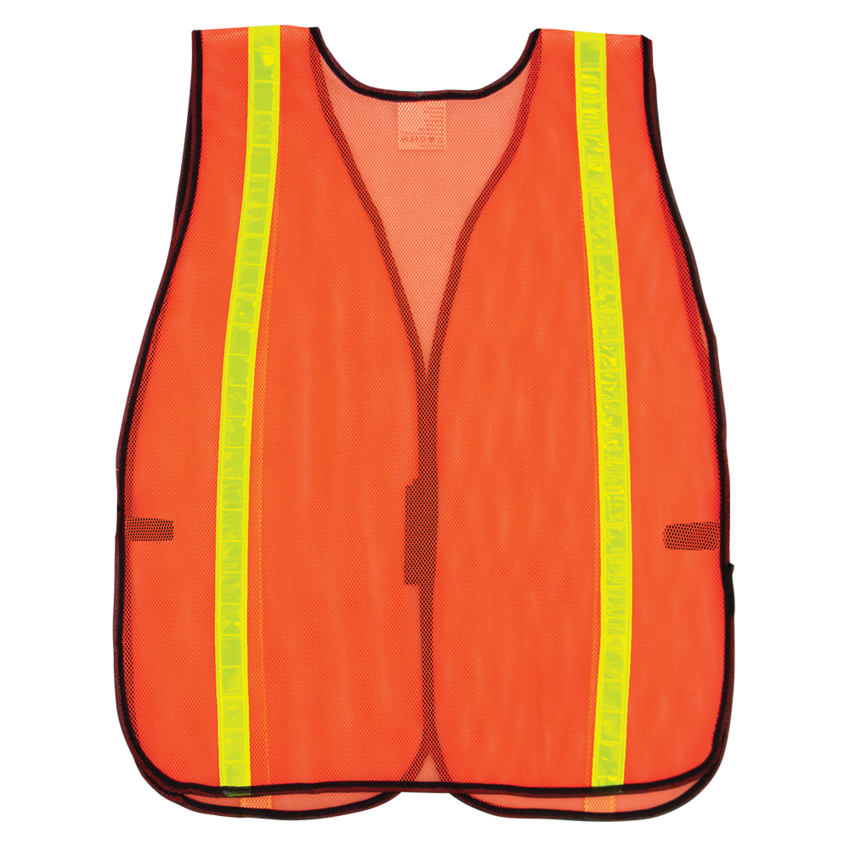 FrogWear® HV Enhanced Visibility Orange Economy Mesh Safety Vest with Reflective