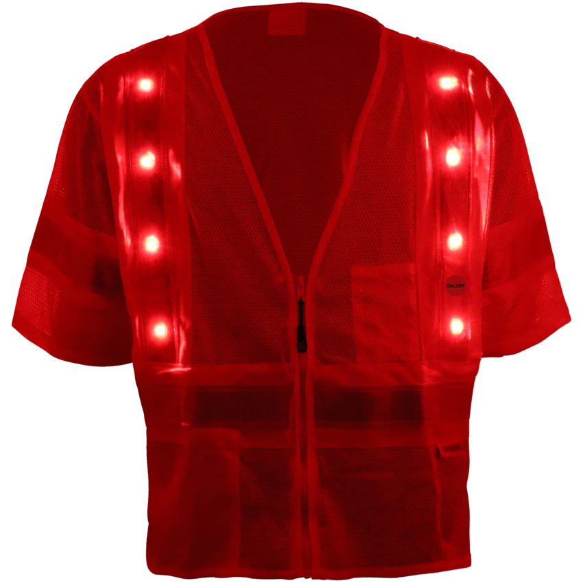 FrogWear&reg; HV High-Visibility Lightweight LED Mesh Safety Vest with Short Sleeves
