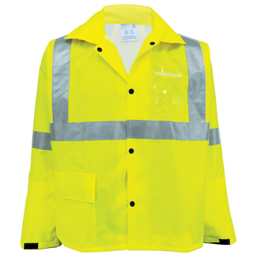 FrogWear® HV High-Visibility Self-Extinguishing Yellow/Green Rain Jacket