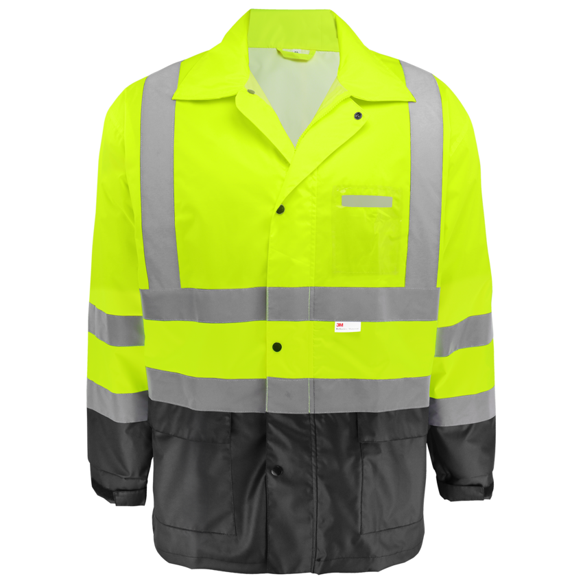 FrogWear&reg; HV High-Visibility Yellow/Green Polyurethane Coated 150D Oxford Polyester Rain Jacket