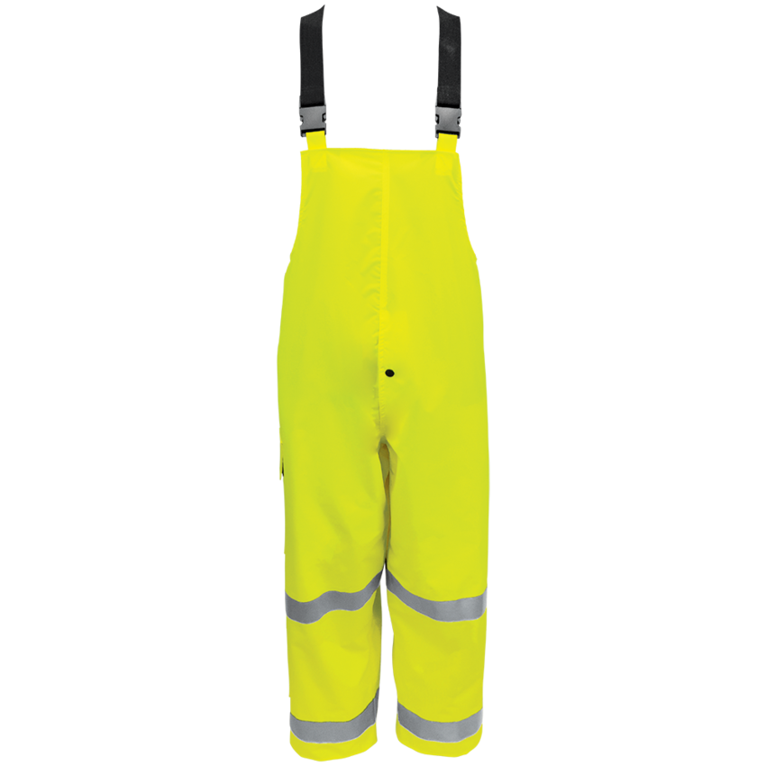 Global Glove High-Visibility Rain Poncho - ANSI Class 3 Safety Yellow/Green PVC Polyester