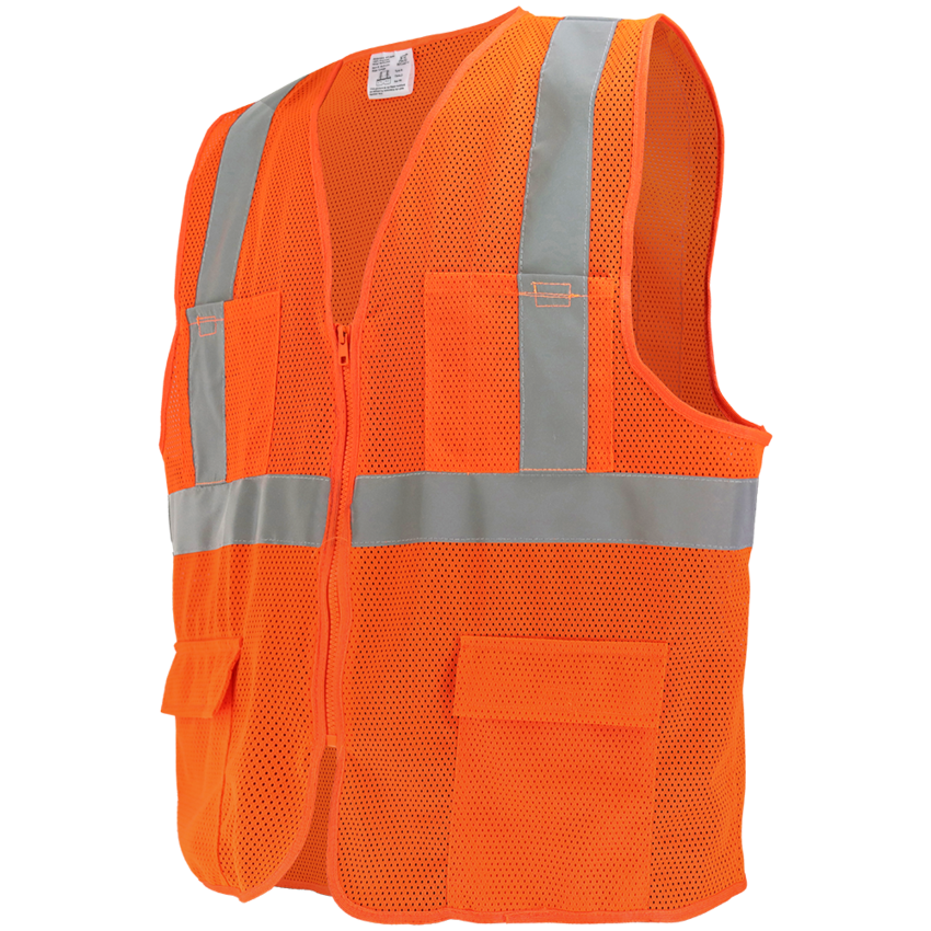 FrogWear® HV High-Visibility Orange Lightweight Mesh Safety Vest