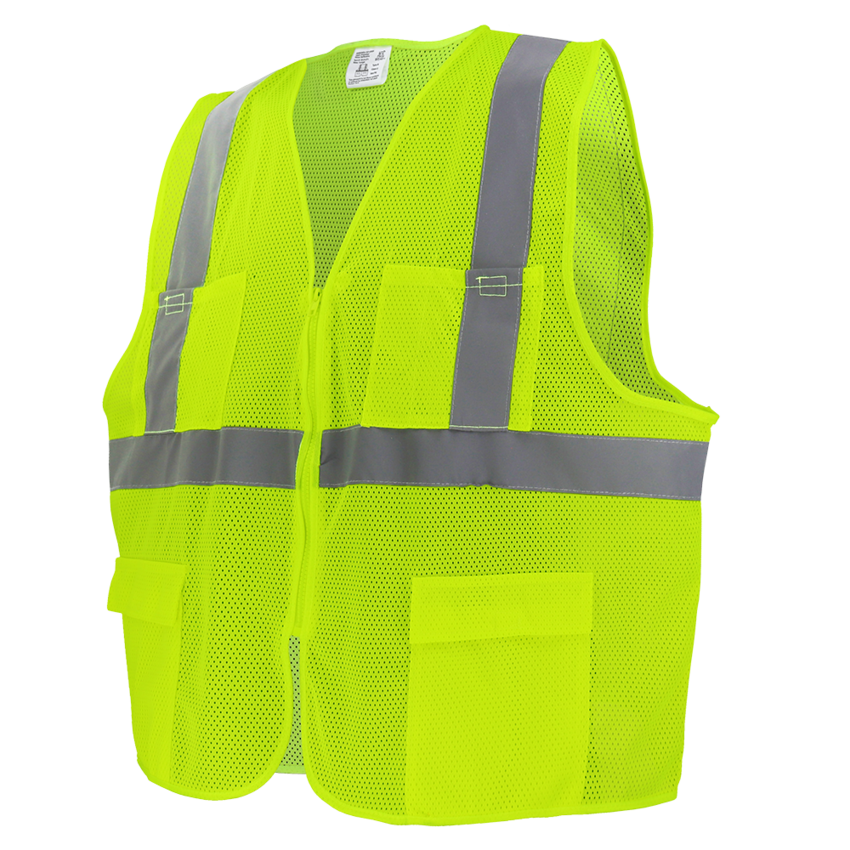 FrogWear® HV High-Visibility Yellow/Green Lightweight Mesh Safety Vest