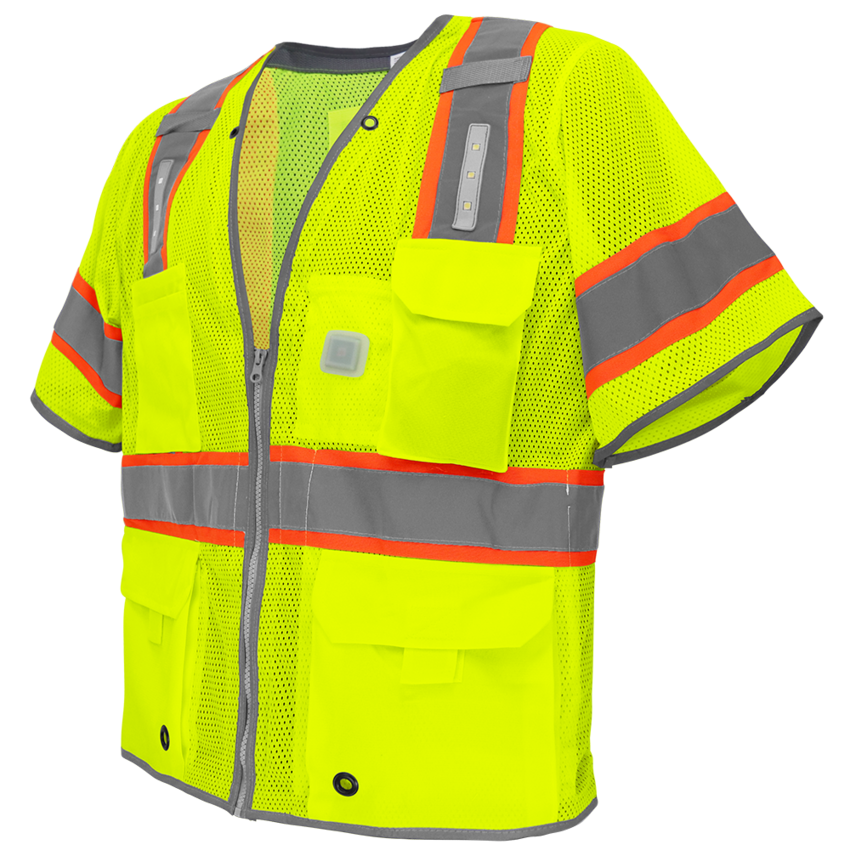 FrogWear® HV Premium LED Surveyors Safety Vest with Sleeves