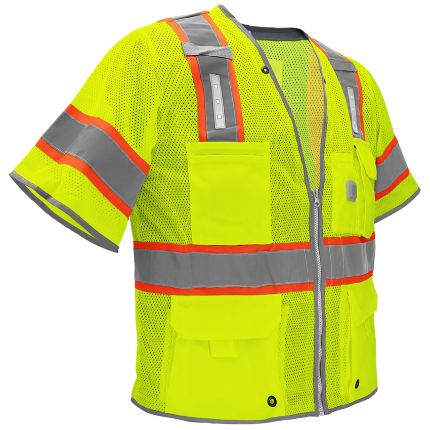 FrogWear® HV Premium LED Surveyors Safety Vest with Sleeves
