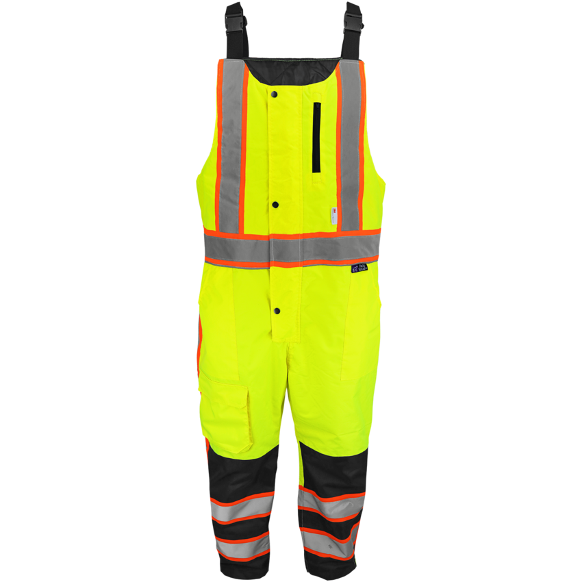 FrogWear&reg; HV High-Visibility Insulated Winter Bibs with Polyurethane Coated Oxford Polyester