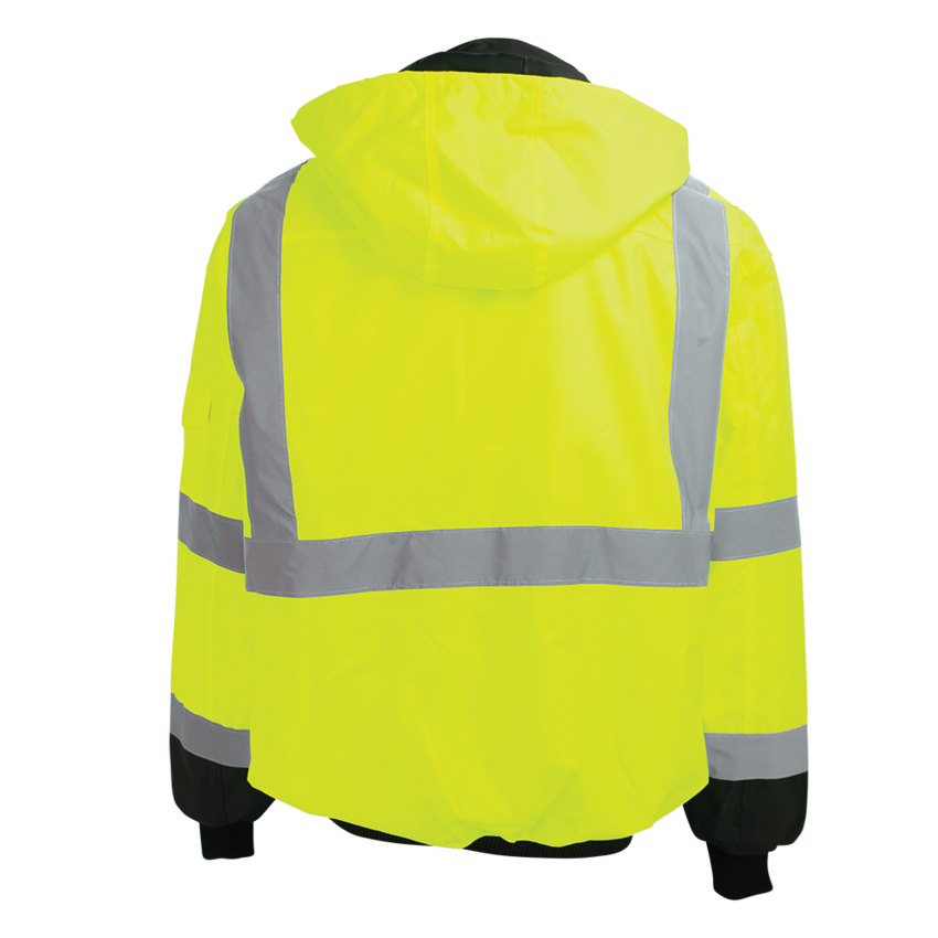 FrogWear® HV High-Visibility Black Interior Winter Bomber Jacket