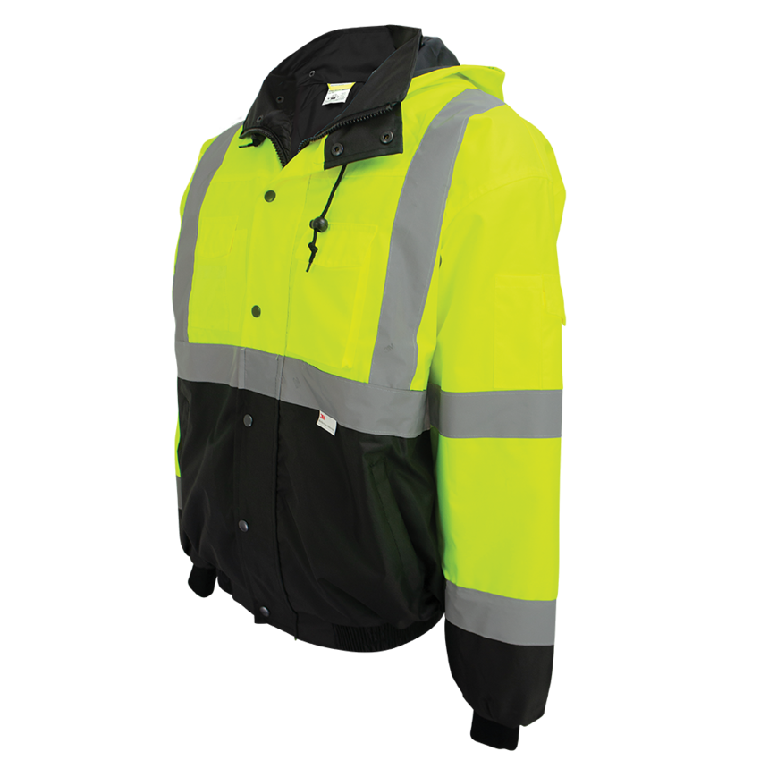 FrogWear® HV High-Visibility Black Interior Winter Bomber Jacket