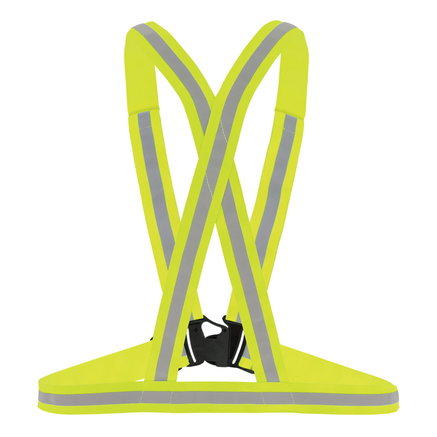 FrogWear® HV Lightweight High-Visibility Yellow/Green Elastic Traffic Safety Sash