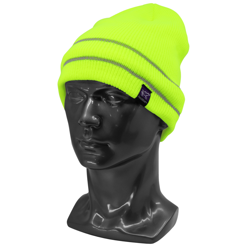 FrogWear&reg; HV Dual-Layer Low-Temperature Beanie Hat with Dual Reflective Stripes
