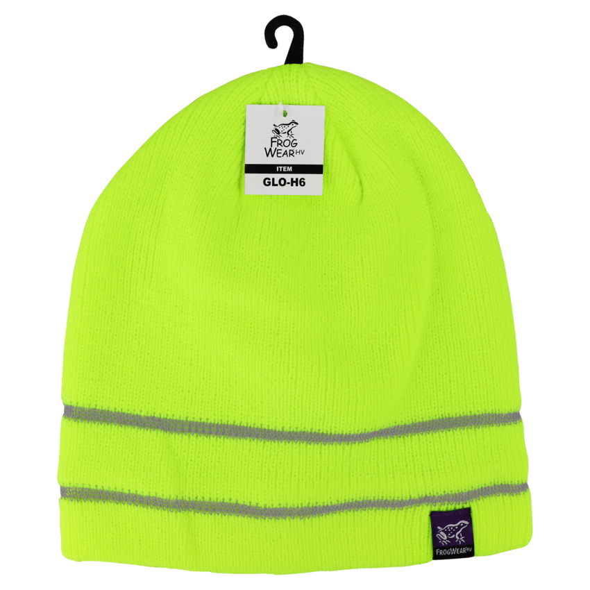FrogWear&reg; HV Dual-Layer Low-Temperature Beanie Hat with Dual Reflective Stripes