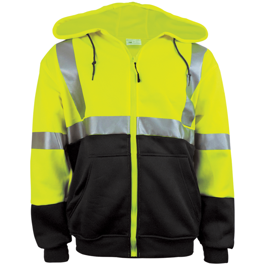 FrogWear® HV High-Visibility Polyester Fleece Hooded Sweatshirt