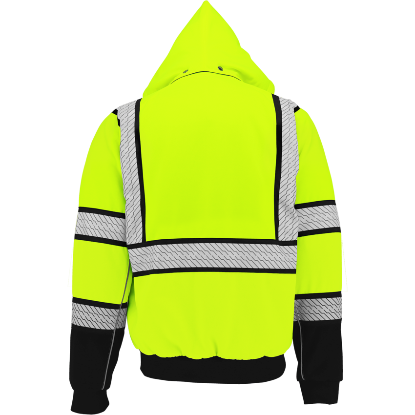 FrogWear&reg; HV High-Visibility Heavy Duty Multi-Layer Hooded Safety Sweatshirt with Insulation