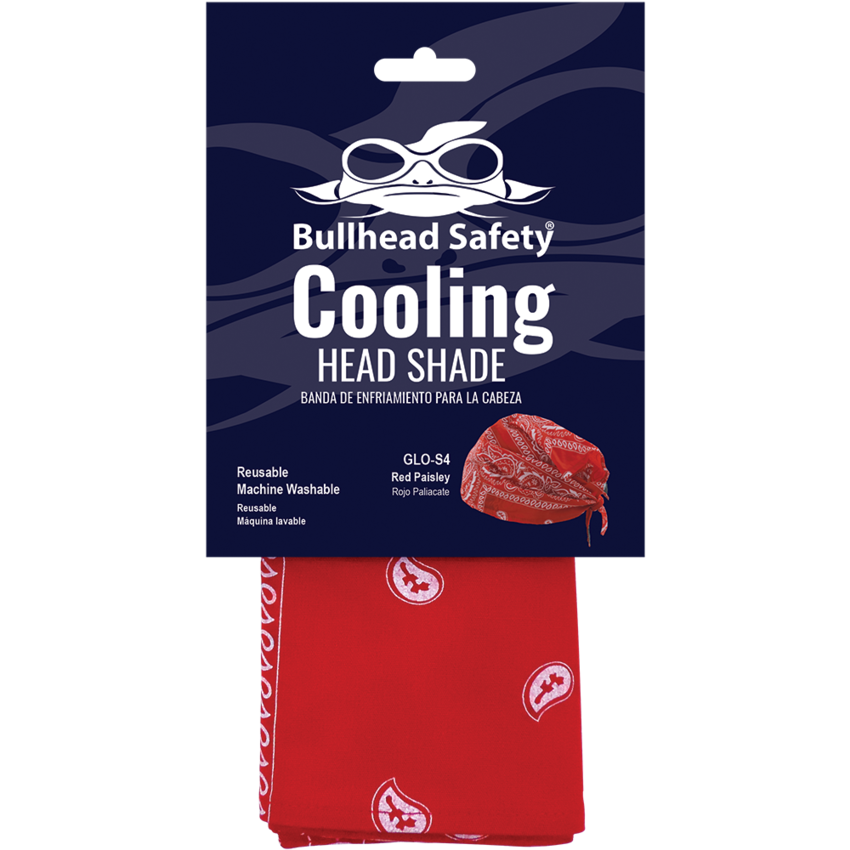 Bullhead Safety® Cooling Red Paisley Cooling Head Shade - LIMITED STOCK