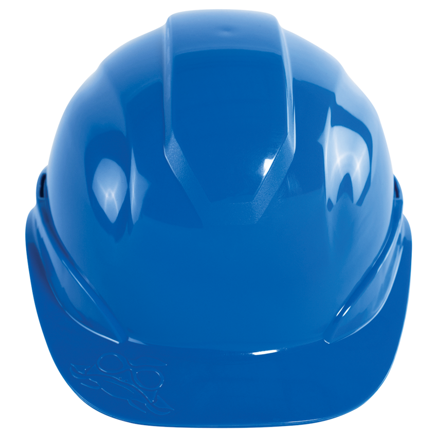 Bullhead Safety™ Head Protection Blue Unvented Cap Style Hard Hat With Six-Point Slide Lock Suspension
