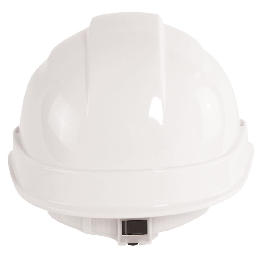 Bullhead Safety™ Head Protection White Unvented Cap Style Hard Hat With Six-Point Slide Lock Suspension