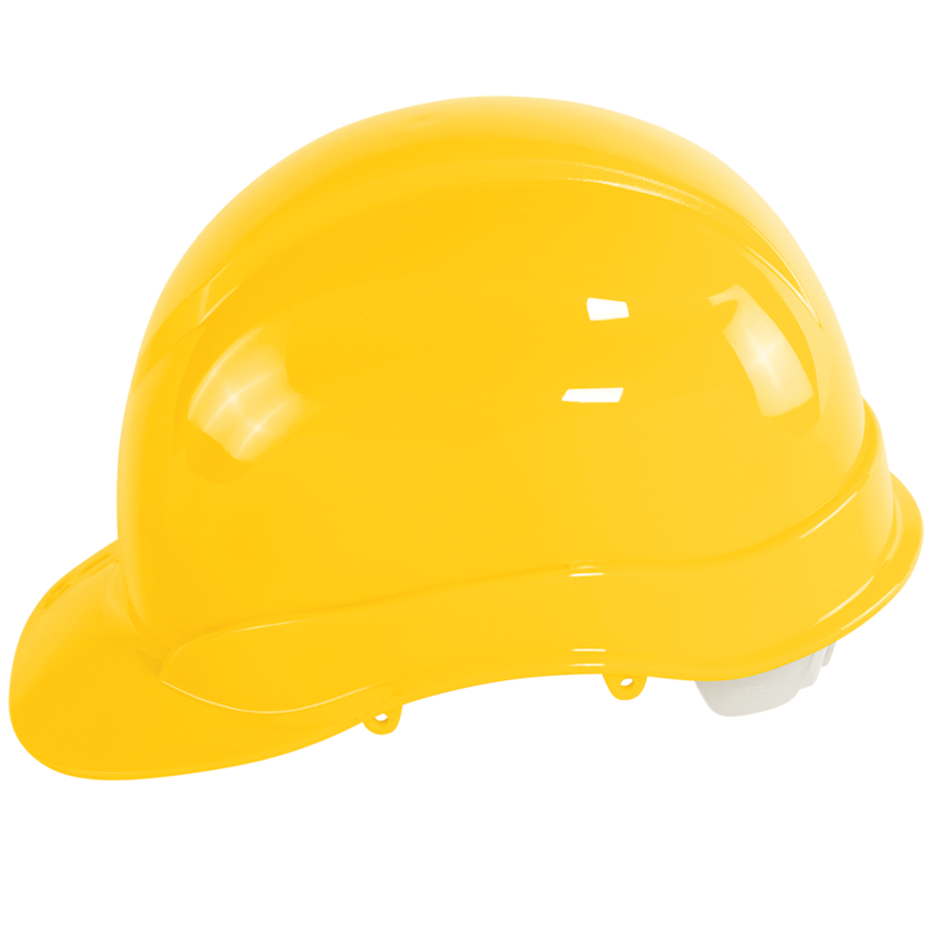 Bullhead Safety™ Head Protection Yellow Unvented Cap Style Hard Hat With Six-Point Slide Lock Suspension
