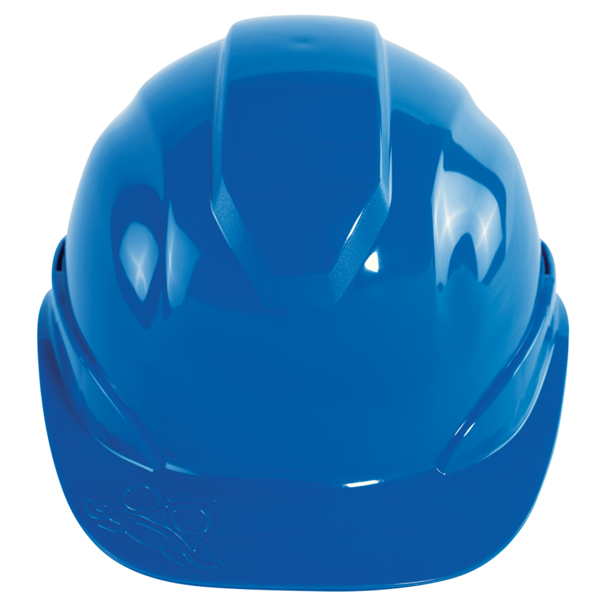 Bullhead Safety™ Head Protection Blue Unvented Cap Style Hard Hat With Six-Point Ratchet Suspension