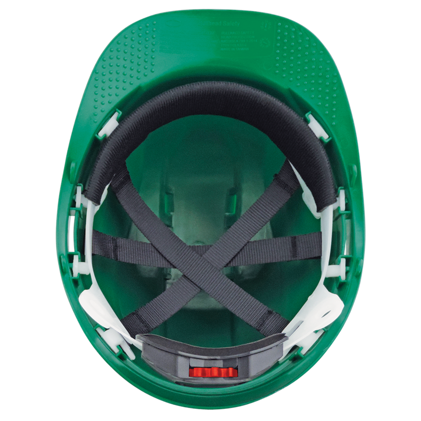 Bullhead Safety™ Head Protection Green Unvented Cap Style Hard Hat With Six-Point Ratchet Suspension