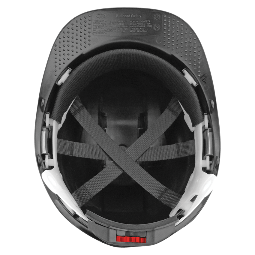 Bullhead Safety™ Head Protection Black Unvented Cap Style Hard Hat With Six-Point Ratchet Suspension