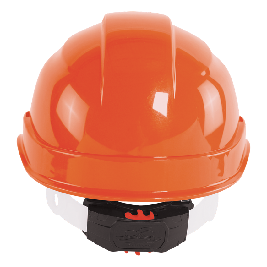 Bullhead Safety™ Head Protection Orange Unvented Cap Style Hard Hat With Six-Point Ratchet Suspension