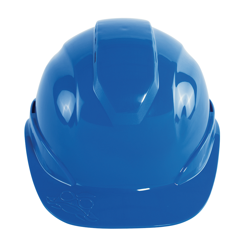 Bullhead Safety™ Head Protection Blue Vented Cap Style Hard Hat with Six-Point Ratchet Suspension