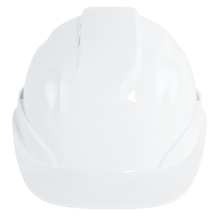 Bullhead Safety™ Head Protection White Vented Cap Style Hard Hat With Six-Point Ratchet Suspension