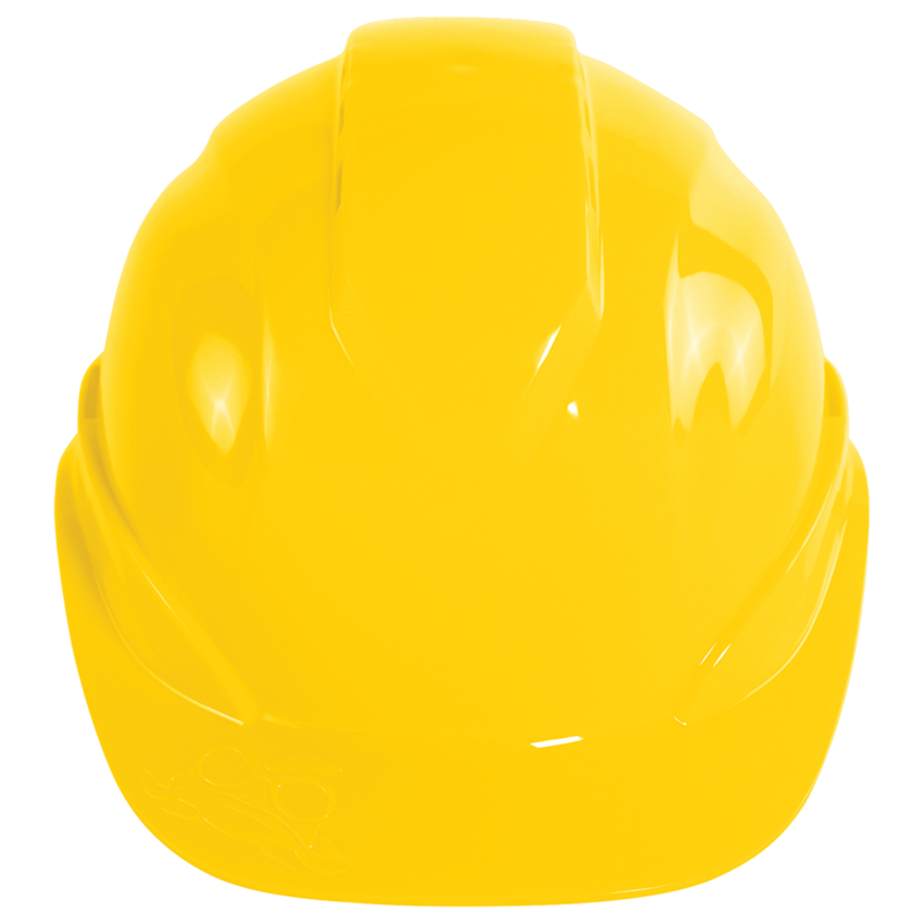 Bullhead Safety™ Head Protection Yellow Vented Cap Style Hard Hat With Six-Point Ratchet Suspension
