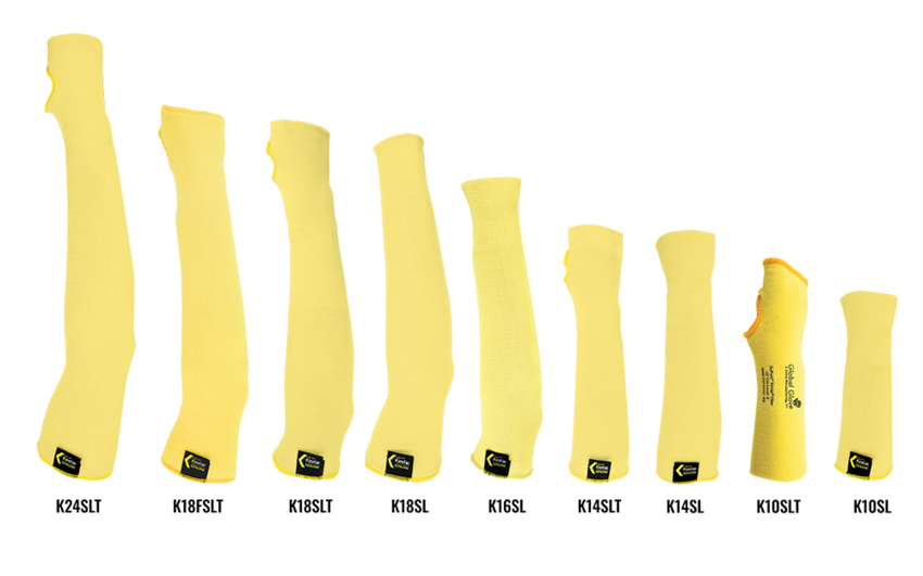 Double-Ply Aramid Fiber 18-Inch Cut and Heat Resistant Sleeve with Thumb Slot and Flared Forearm