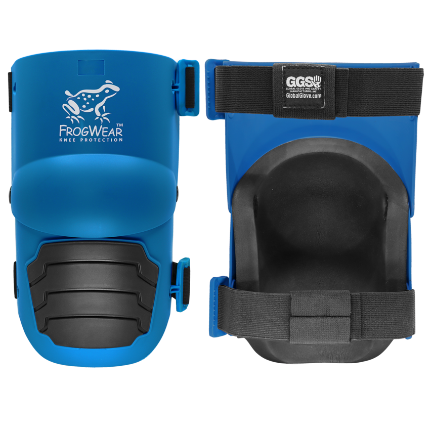 FrogWear&trade; Knee Protection Lightweight Non-Marring Blue Hinged Knee Pads with High-Density Foam Padding and a TPR Cap