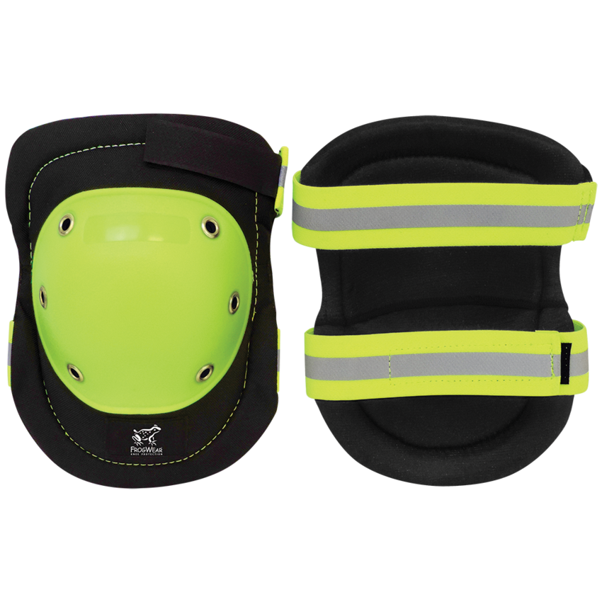 FrogWear™ Knee Protection High-Visibility, Brass-Riveted, PE Hard Cap, Non-Marring Knee Pads