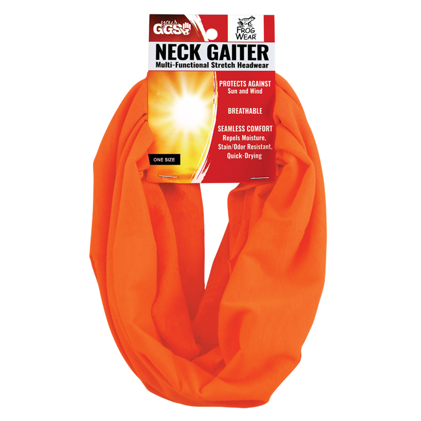 FrogWear™ HV Multi-Function Neck Gaiter, High-Visibility Orange