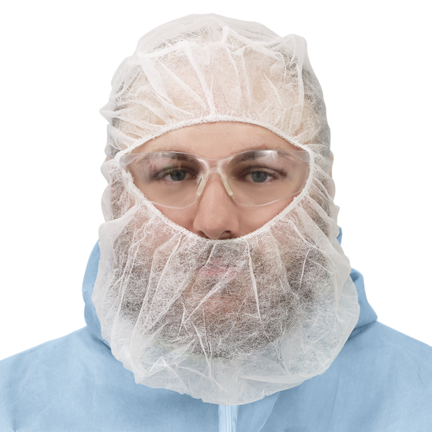 FrogWear™ White Polypropylene Disposable Balaclava-Style Hood