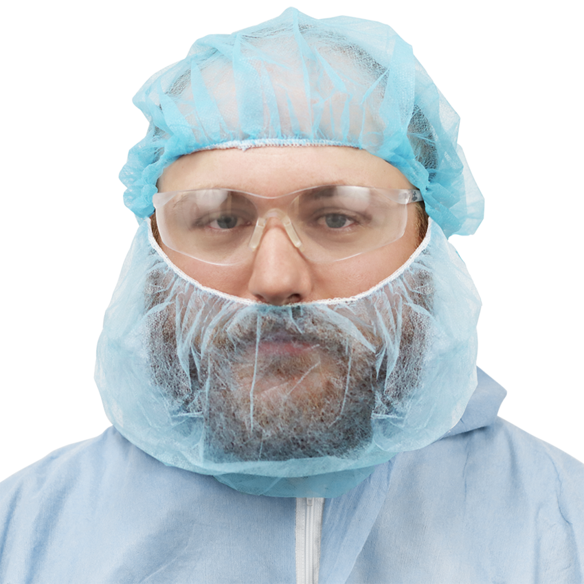 FrogWear™ Blue Polypropylene Disposable Beard Covers