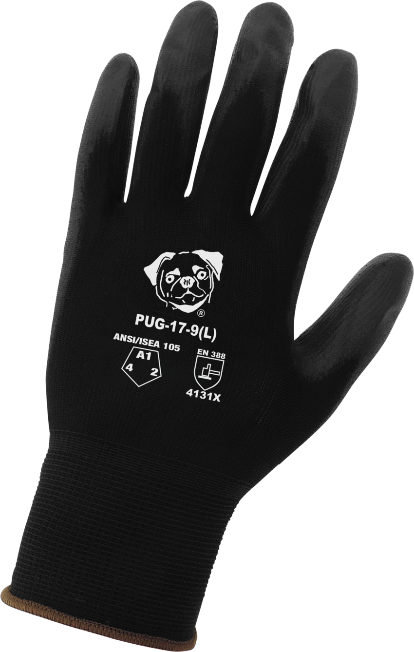 PUG™ Vend-Pack Black Lightweight Polyurethane Coated Anti-Static/Electrostatic Compliant Gloves with Cut, Abrasion, and Puncture Resistance