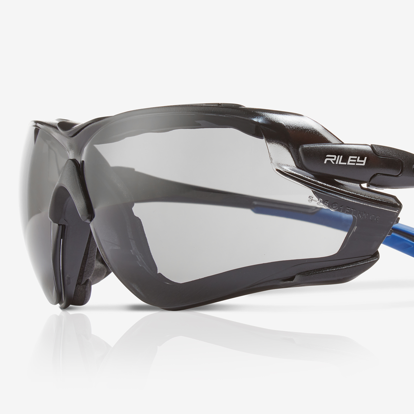 Quadro&trade; Gray Performance Fog Technology Lens, Black and Blue Frame Convertible Safety Glasses