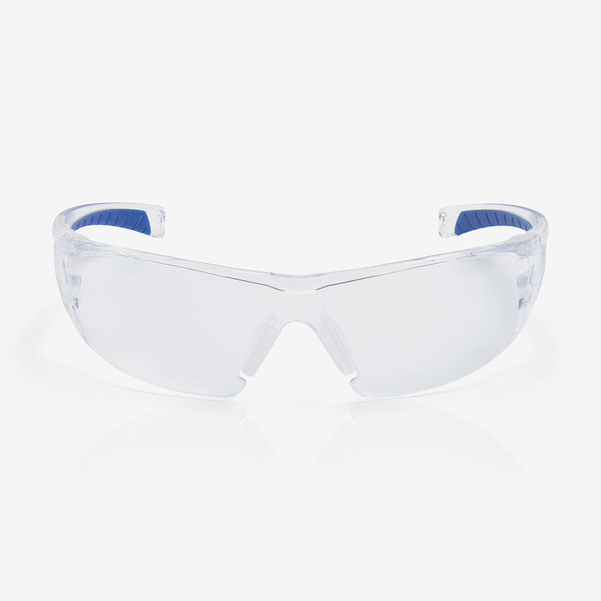 Kosma&trade; Clear Lens, Clear and Blue Frame Safety Glasses