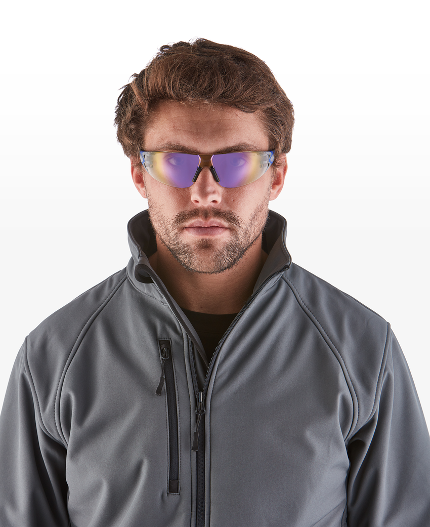 Stream Evo&trade; Twilight Lens, Gray and Blue Frame Safety Glasses