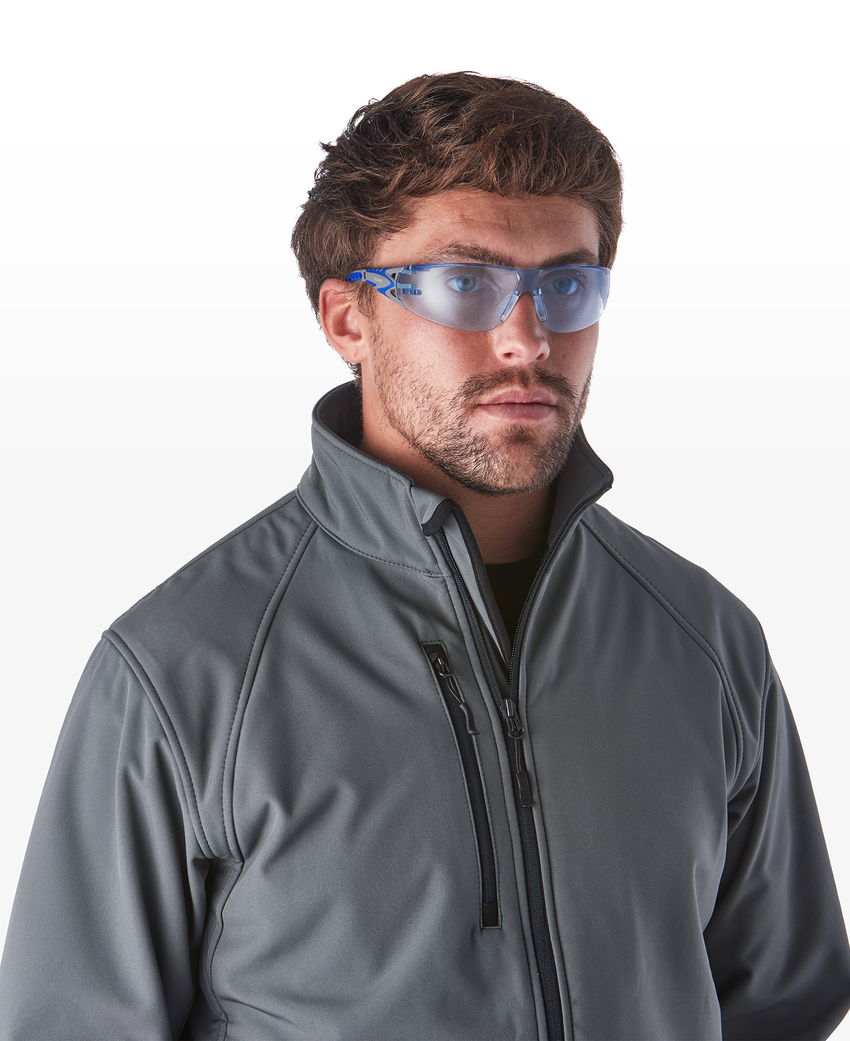 Stream Evo&trade; Blue Lens, Gray and Blue Frame Safety Glasses