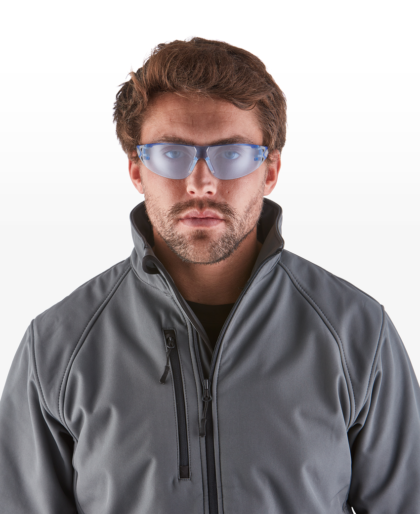 Stream Evo&trade; Blue Lens, Gray and Blue Frame Safety Glasses