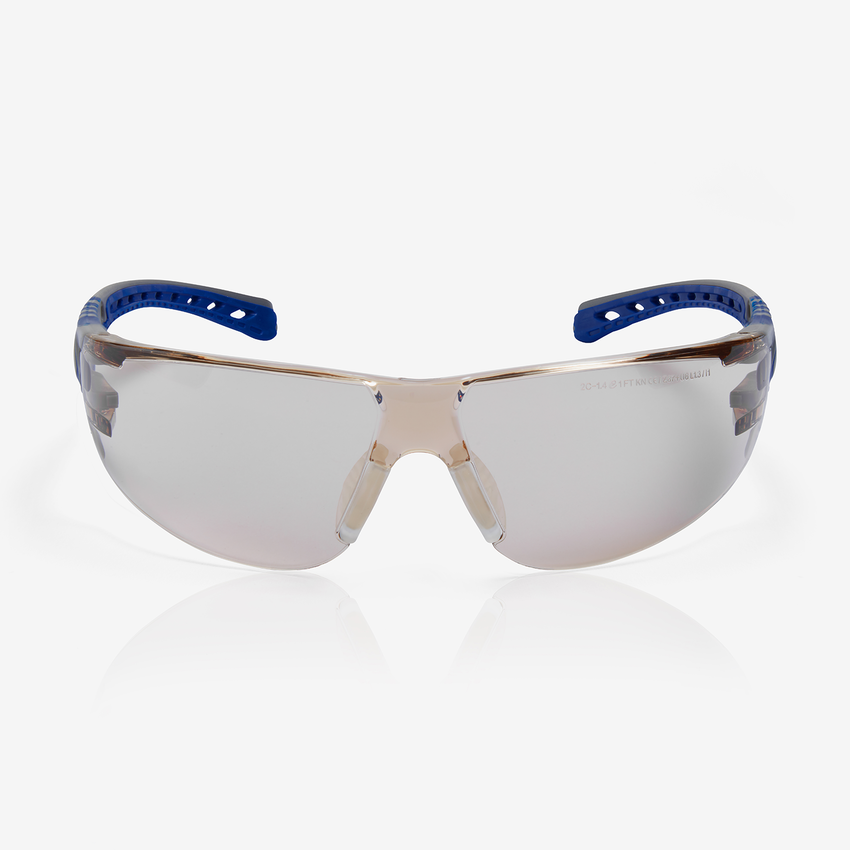 Stream Evo&trade; LED Anti-Fog Lens, Gray and Blue Frame Safety Glasses