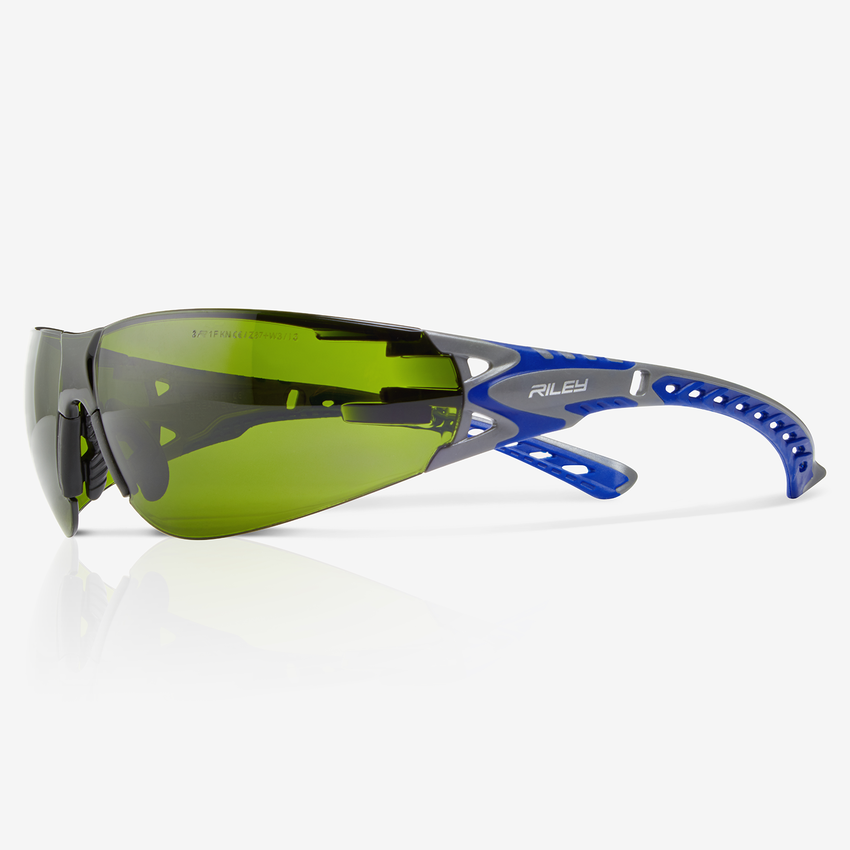 Stream Evo&trade; Shade 3 Lens, Gray and Blue Frame Safety Glasses