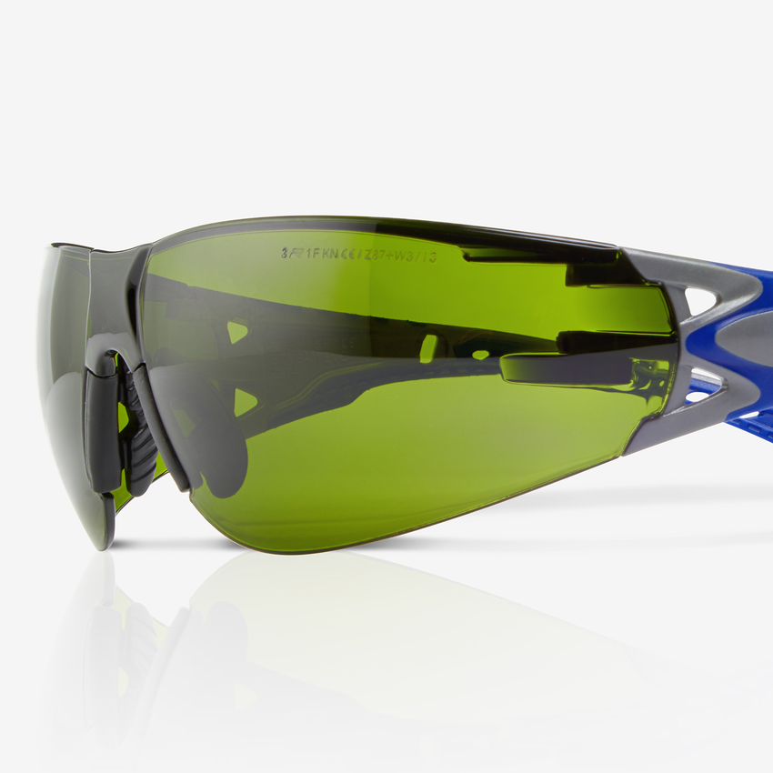 Stream Evo&trade; Shade 3 Lens, Gray and Blue Frame Safety Glasses