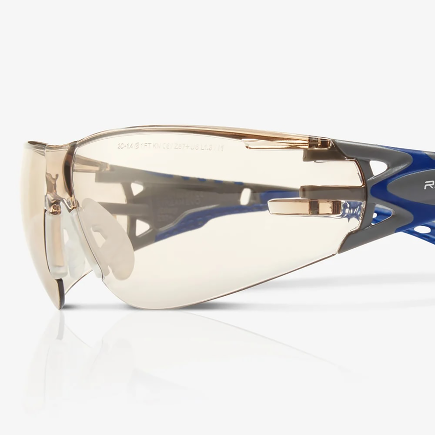 Stream Evo&trade; Eco LED Anti-Fog Lens, Gray and Blue Frame Safety Glasses