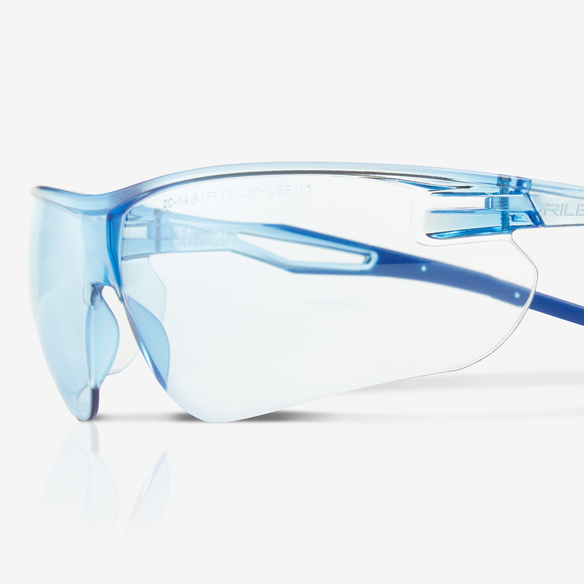 Ligera&trade; Blue Anti-Fog Lens, Blue Frame Safety Glasses