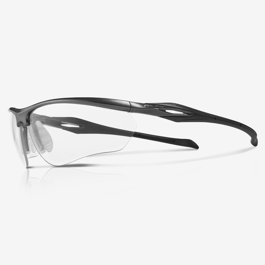 Cypher&trade; Clear Anti-Fog Lens, Shiny Black Frame Safety Glasses