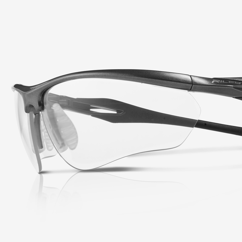 Cypher&trade; Clear Anti-Fog Lens, Shiny Black Frame Safety Glasses