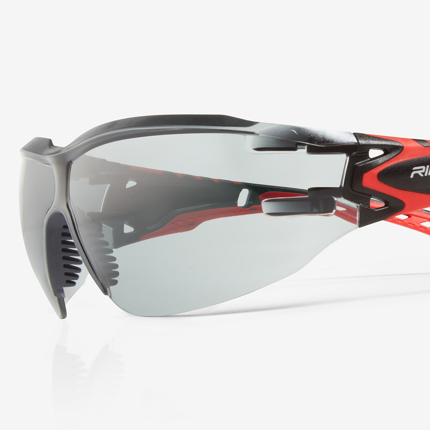 Sparta&trade; (Eco) Gray Anti-Fog Lens, Black and Red Frame Safety Glasses
